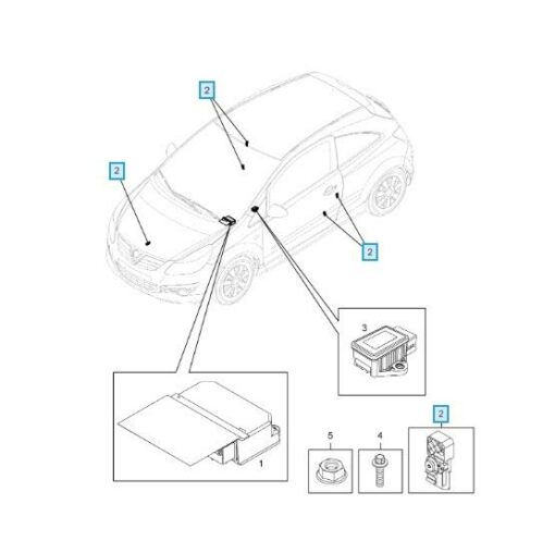 LSC 13262358 : GENUINE Vauxhall Corsa D Air Bag Sensor - Side / Front / Bonnet from 2008 - NEW - Image 11