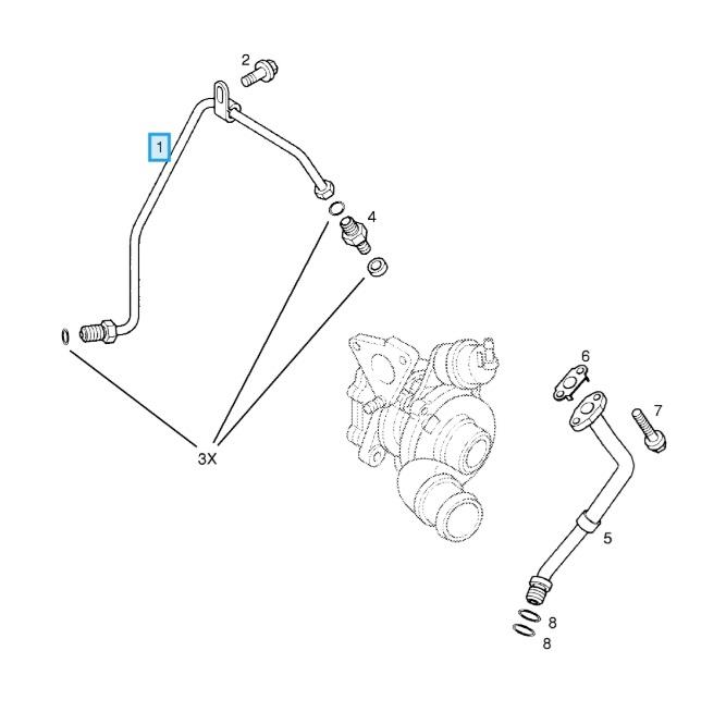 LSC 93198236 : GENUINE Oil Feed Pipe / Cylinder Block to Turbo Hose - NEW - Image 11