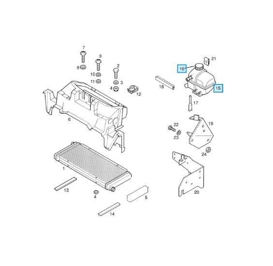 9117437 90467472 : RADIATOR COOLANT HEADER TANK AND CAP - NEW - Image 11