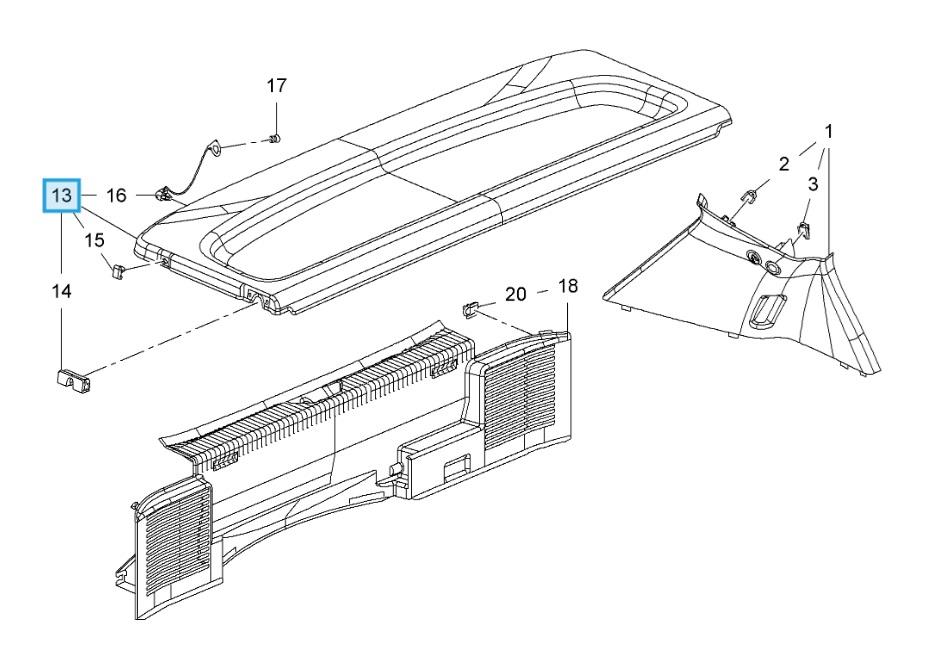 LSC 13432983 : GENUINE Parcel Shelf / Load Cover & Straps for 5 Door - NEW - Image 11