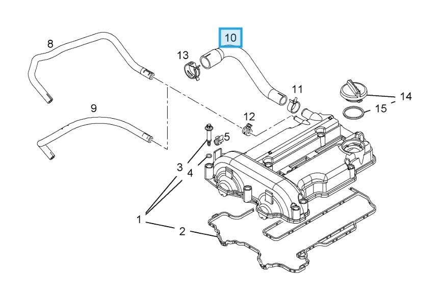 55578995 : Engine Crankcase Breather Vent Pipe Hose - New - Image 11