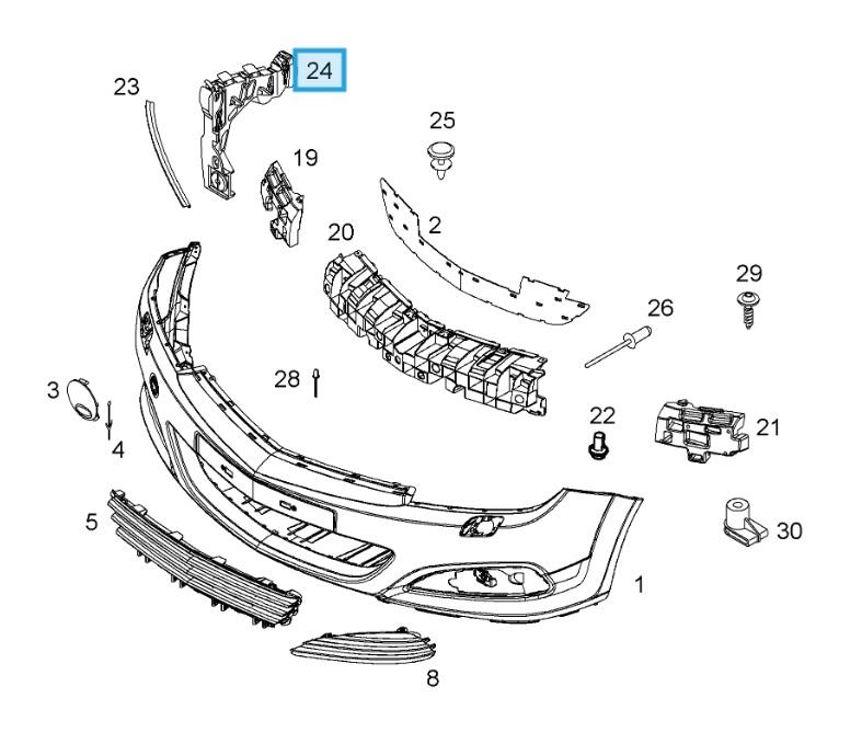 LSC 24460284 : GENUINE FRONT BUMPER BRACKET / GUIDE RAIL - RIGHT SIDE - NEW - Image 11