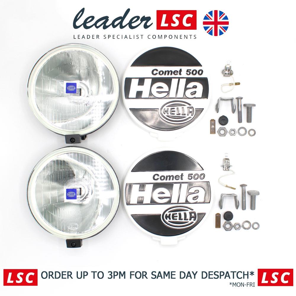 LSC 1F4005750101 : PAIR OF Genuine HELLA Comet 500 Spotlights. Halogen High Beam Lights with Caps, Bulbs and Swivelling Mounting Brackets - NEW - Image 7