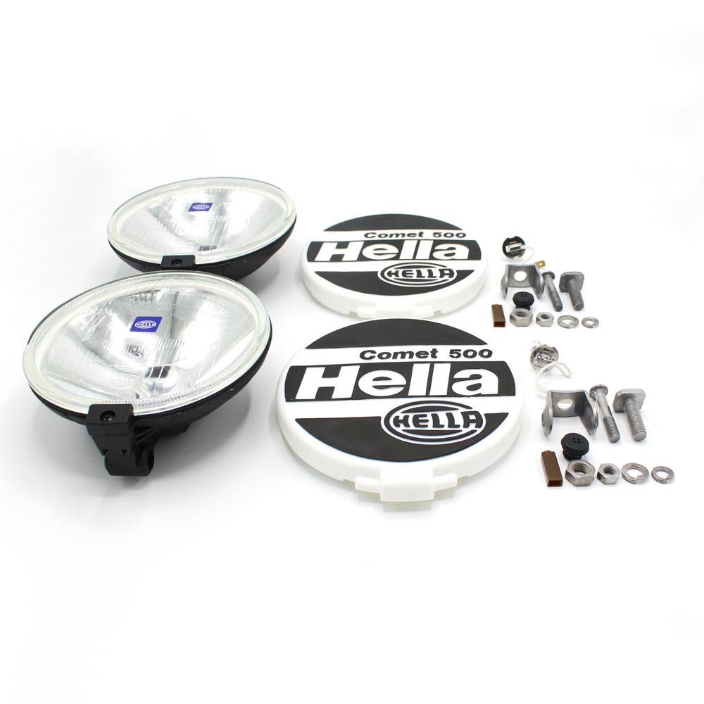 LSC 1F4005750101 : PAIR OF Genuine HELLA Comet 500 Spotlights. Halogen High Beam Lights with Caps, Bulbs and Swivelling Mounting Brackets - NEW - Image 3