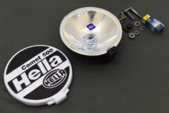 LSC 1F4005750101 : Genuine HELLA Halogen High Beam Comet 500 Spotlight with Cap, Bulb and Swivelling Mounting Bracket - NEW