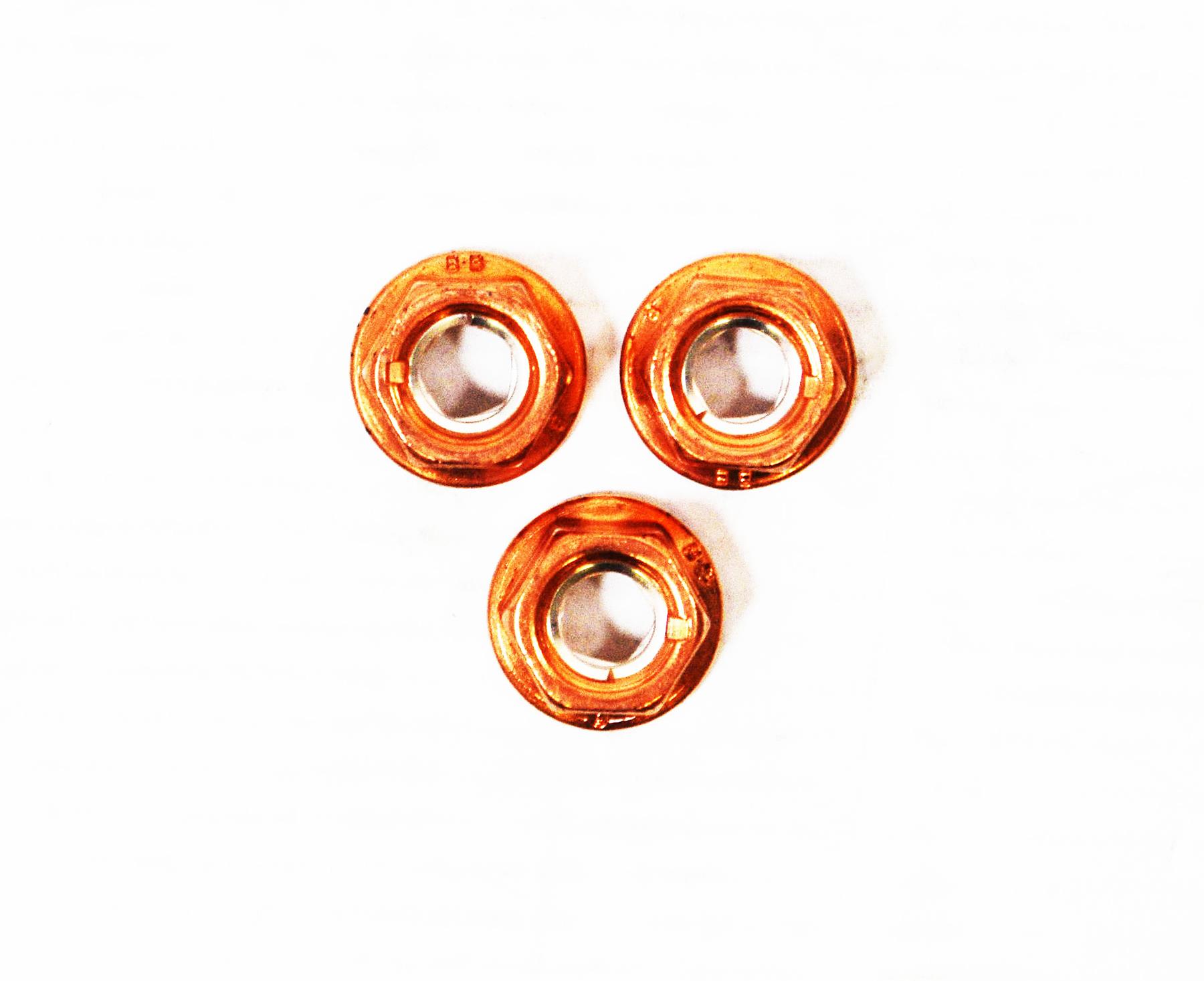 LSC 9157116 : 3 x Genuine Vauxhall Front Exhaust Pipe Hex Nuts M8 - NEW