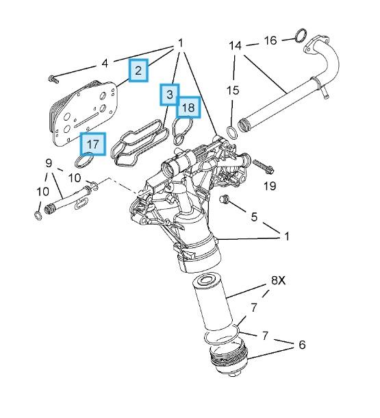 LSC 55355603 : 1.6 1.8 Oil Cooler and Gaskets Seals - NEW - Image 11