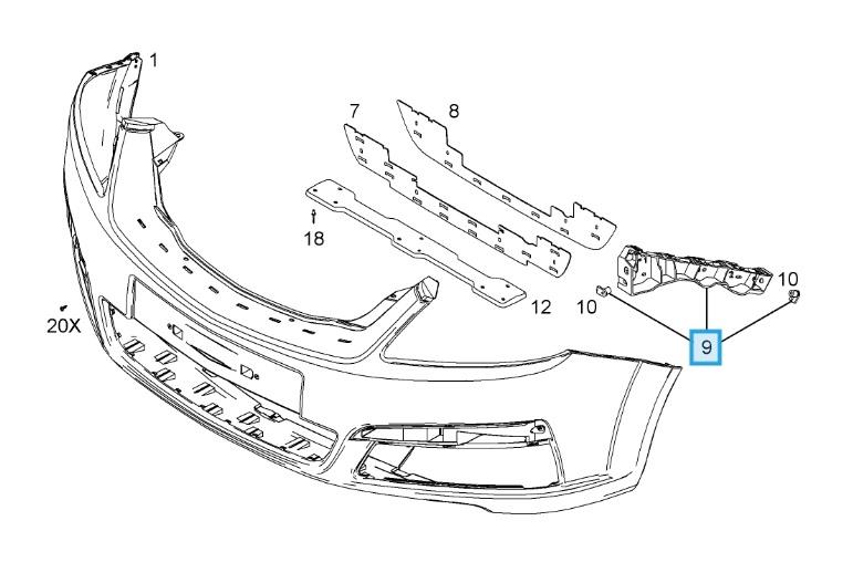 LSC 13124997 + 13124998 : GENUINE Pair of Front Bumper to Wing Bracket / Guide Rails - NEW - Image 11