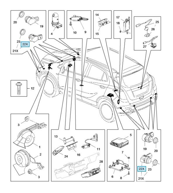 thumbnail image 2 of Front Or Rear Parking PDC Sensor For Citroen, Peugeot, Vauxhall, Toyota (2010+) - Unpainted 2 of 5