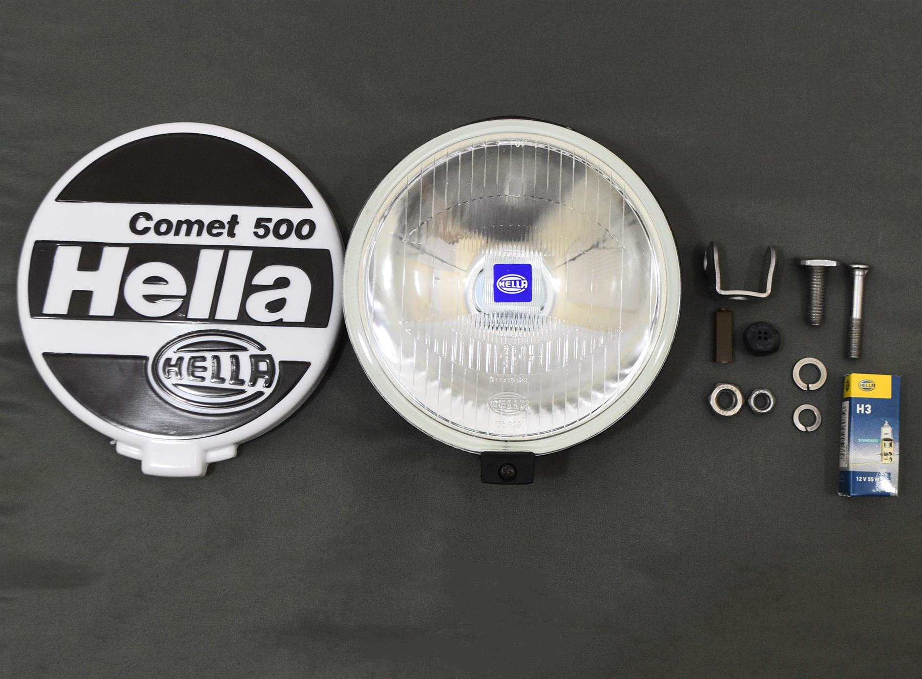 LSC 1F4005750101 : PAIR OF Genuine HELLA Comet 500 Spotlights. Halogen High Beam Lights with Caps, Bulbs and Swivelling Mounting Brackets - NEW - Image 5
