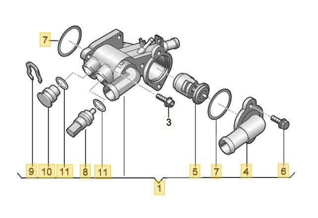 LSC 032121111AP : Coolant Thermostat and Housing - NEW - Image 11