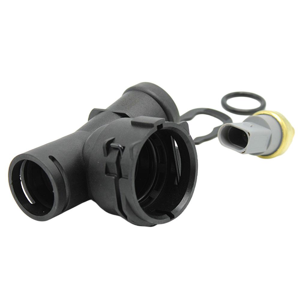 LSC 5Q0122291T : Lower Right Radiator Coolant Flange with Temperature Sensor and Seals - NEW - Image 5