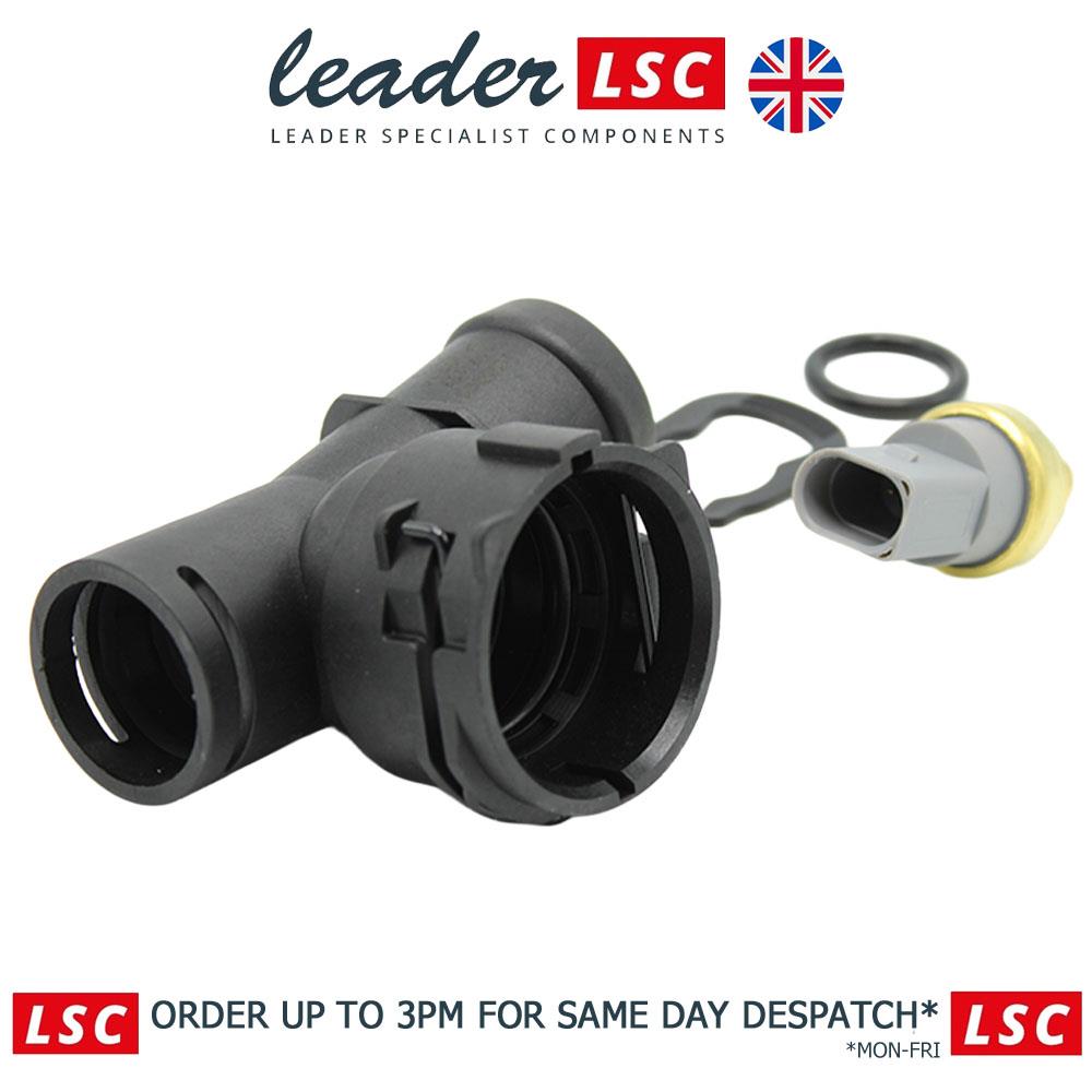 LSC 5Q0122291T : Lower Right Radiator Coolant Flange with Temperature Sensor and Seals - NEW - Image 9