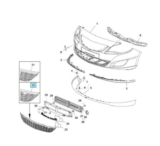 LSC 13297795 : GENUINE Front Lower Radiator Bumper Grille - NEW - Image 11