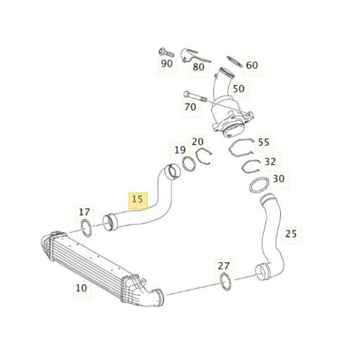 LSC 2115282682 : Turbo Intercooler Outlet Pipe for Mercedes CLS / E Class CDi - NEW - Image 11