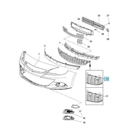 LSC 13342492 : GENUINE Vauxhall GTC Lower Front Bumper Grille - NEW - Image 11