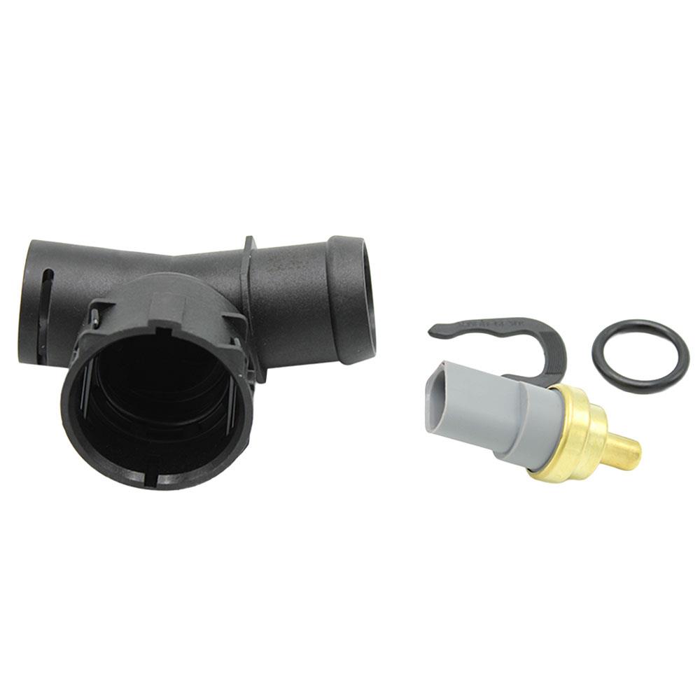 LSC 5Q0122291T : Lower Right Radiator Coolant Flange with Temperature Sensor and Seals - NEW - Image 3