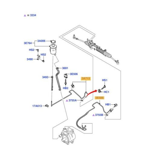 LSC 1764044 / 1583666 : High Pressure and Low Pressure Power Steering (PAS) Hoses for Ford Transit - NEW - Image 11